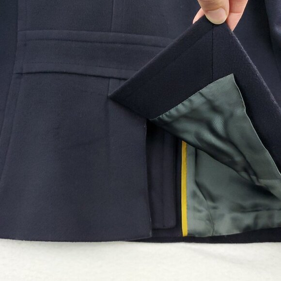 J. Crew 100% Wool Pea Coat Double Breasted 4 Button Navy Women's P8 (Petite 8) - Picture 13 of 16